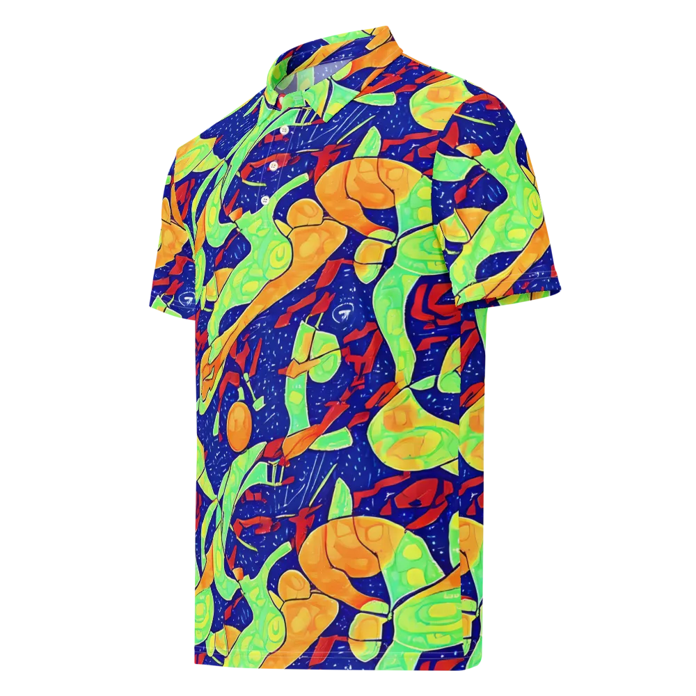 Prism Koi on Men's Slim Fit Polo Shirt — Left Front