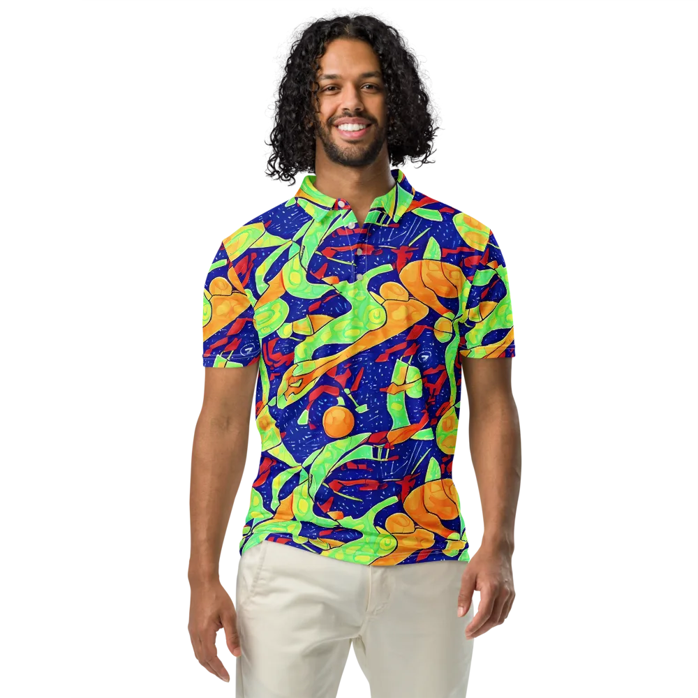 Prism Koi on Men's Slim Fit Polo Shirt — Front