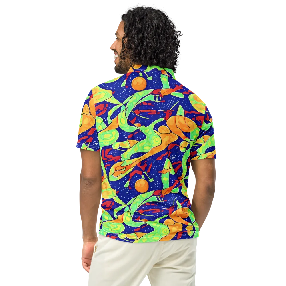 Prism Koi on Men's Slim Fit Polo Shirt — Back