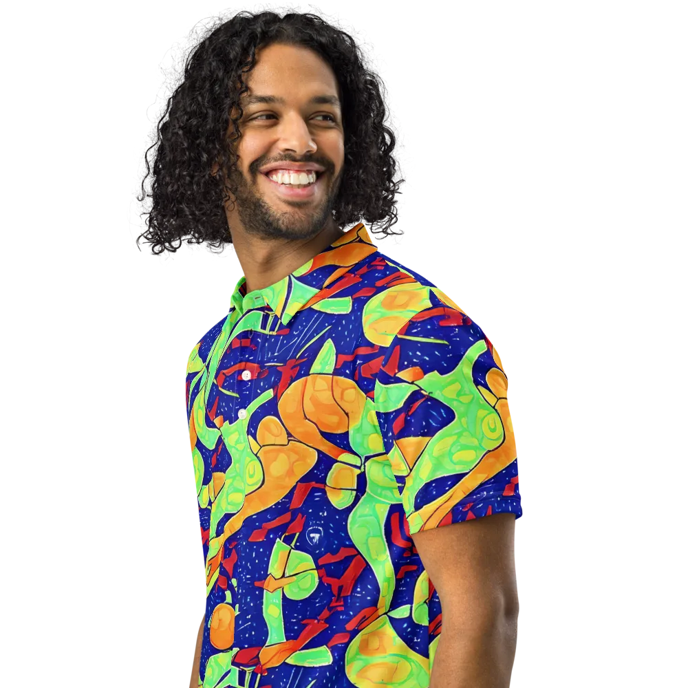 Prism Koi on Men's Slim Fit Polo Shirt — Left Front