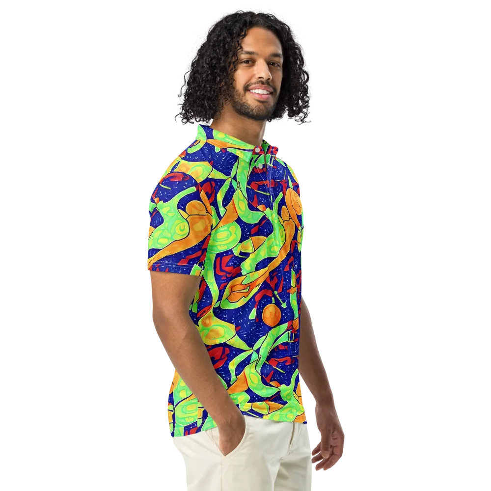 Prism Koi on Men's Slim Fit Polo Shirt — Right Front