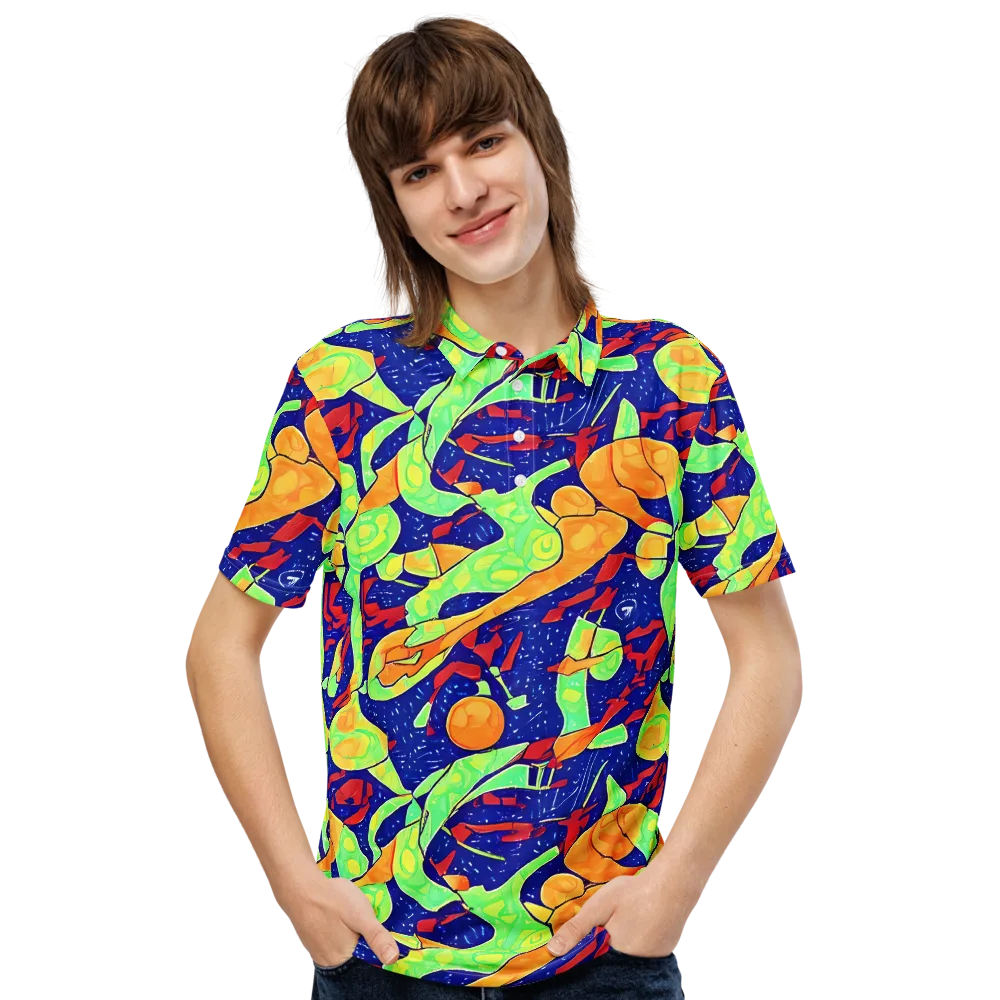 Prism Koi on Men's Slim Fit Polo Shirt — Front
