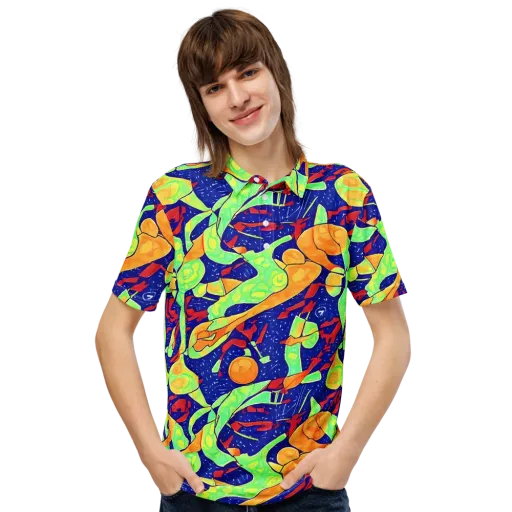 Prism Koi on a Men's Slim Fit Polo Shirt