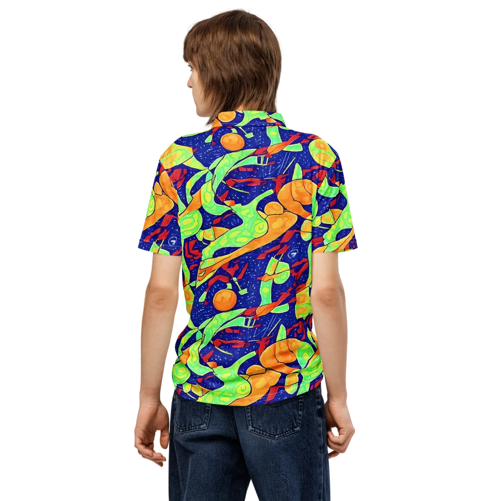 Prism Koi on Men's Slim Fit Polo Shirt — Back