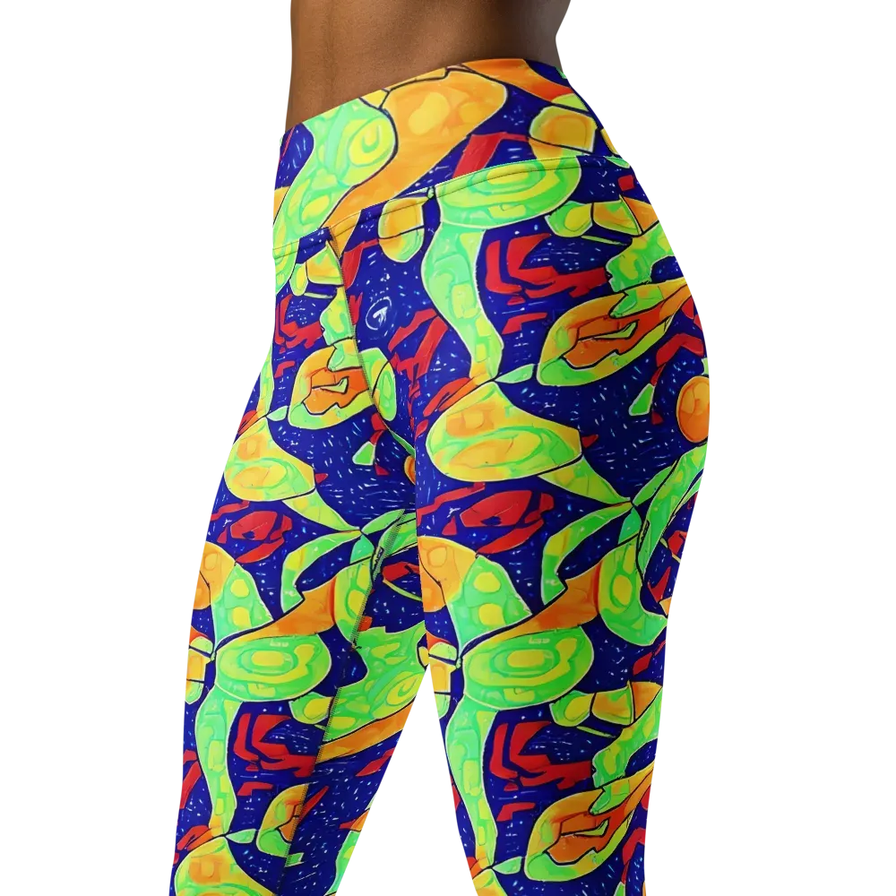 Prism Koi on Yoga Leggings — Left Front