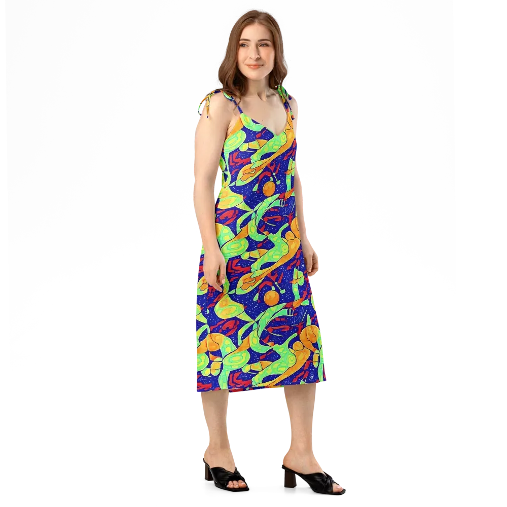 Prism Koi on Slip Dress — Right Front