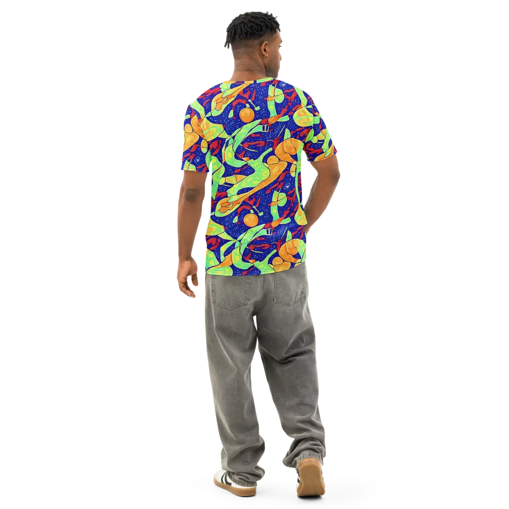 Prism Koi on Men's Cotton Crew Neck T-Shirt — Back