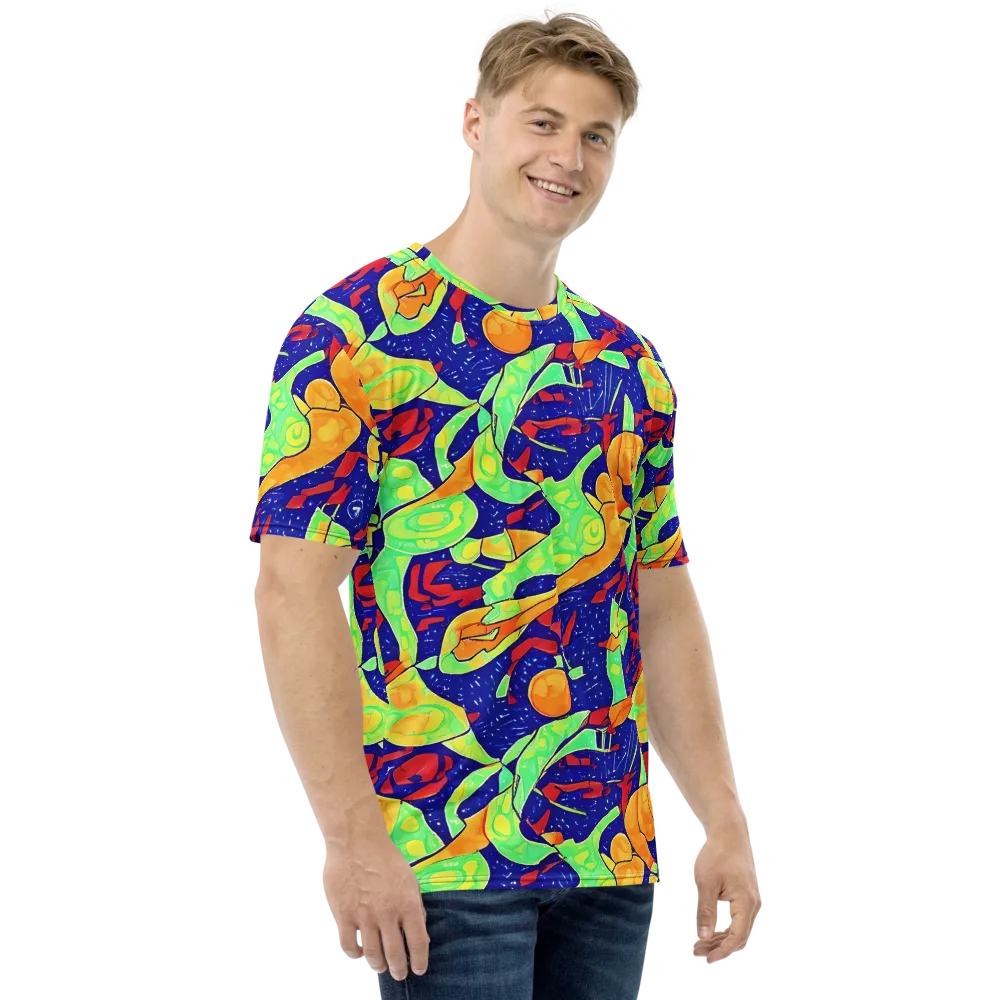 Prism Koi on Men's Crew Neck T-Shirt — Right