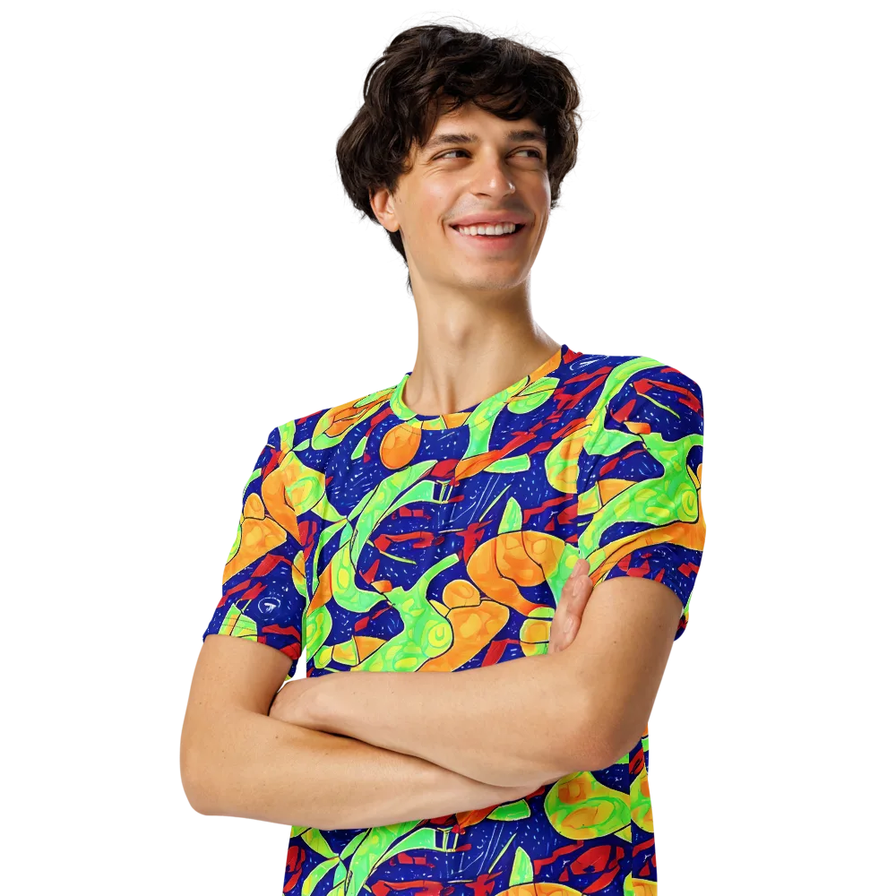 Prism Koi on Men's Crew Neck T-Shirt — Left Front