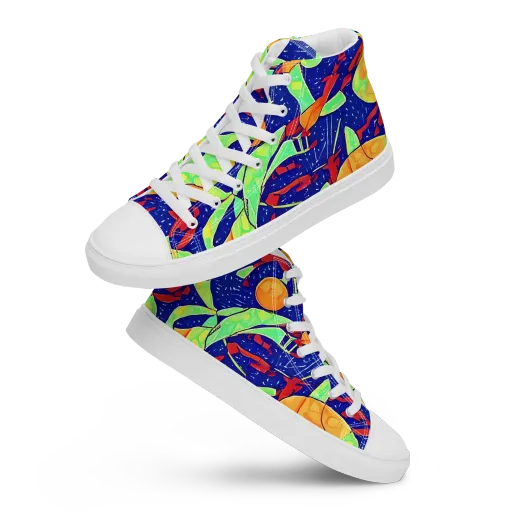 Prism Koi on a Men's High Top Canvas Shoes