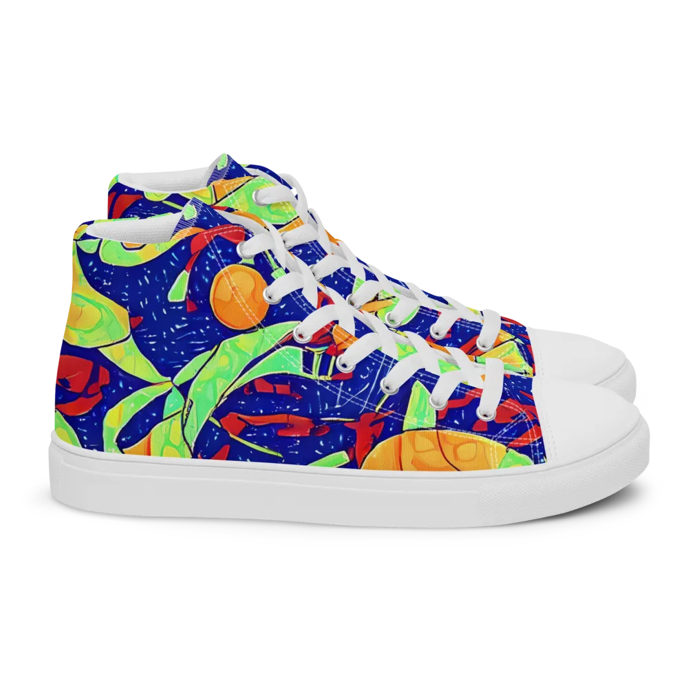 Prism Koi on Women's High Top Canvas Shoes — Right