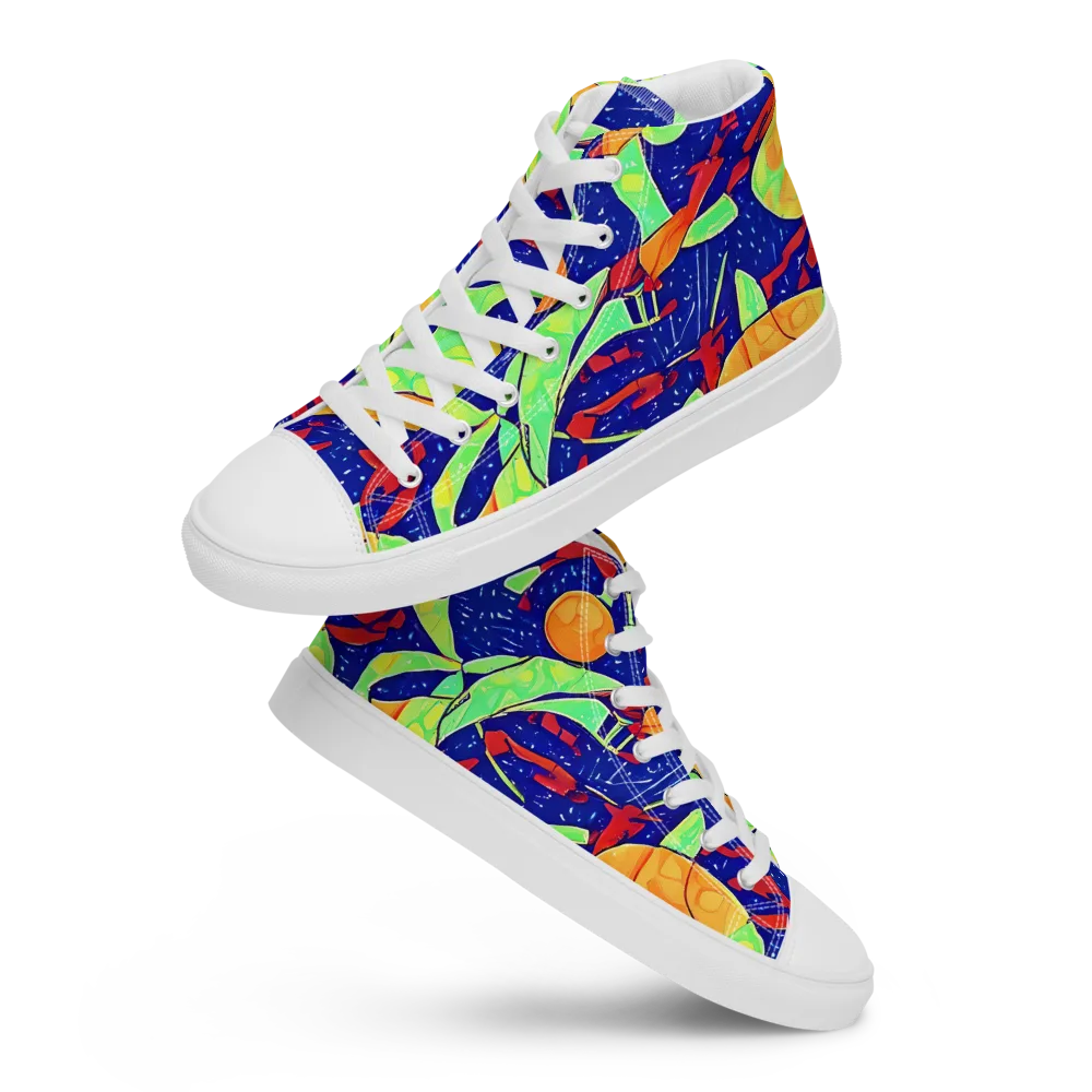 Prism Koi on Women's High Top Canvas Shoes — Front