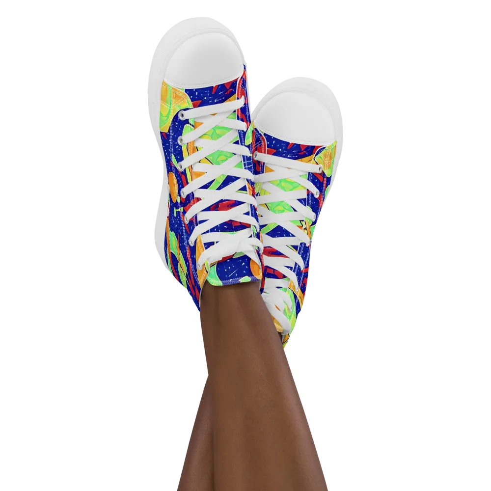 Prism Koi on Women's High Top Canvas Shoes — Front