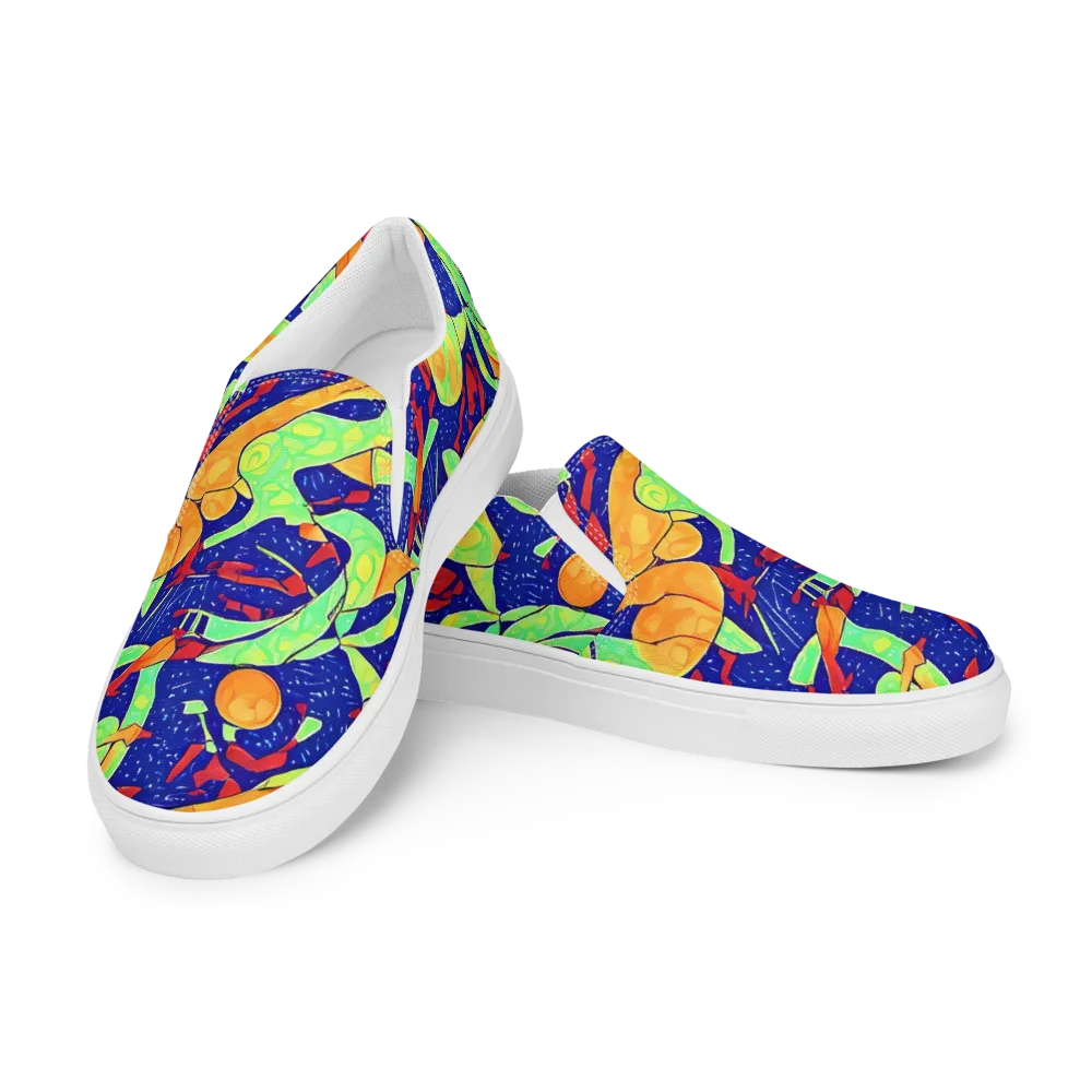 Prism Koi on Men's Slip-On Canvas Shoes — Left Front