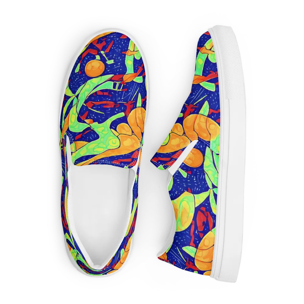Prism Koi on Men's Slip-On Canvas Shoes — Front