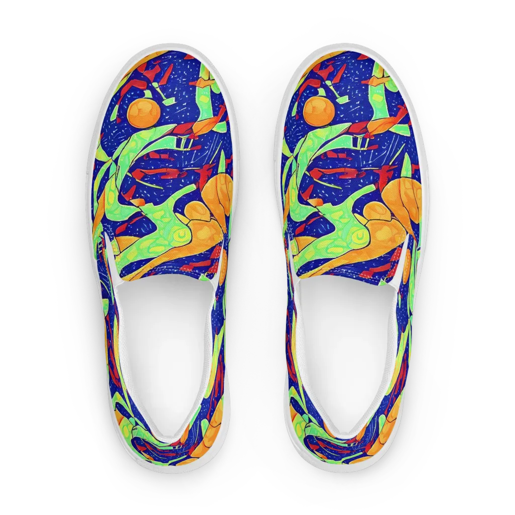 Prism Koi on Women's Slip-On Canvas Shoes — Front