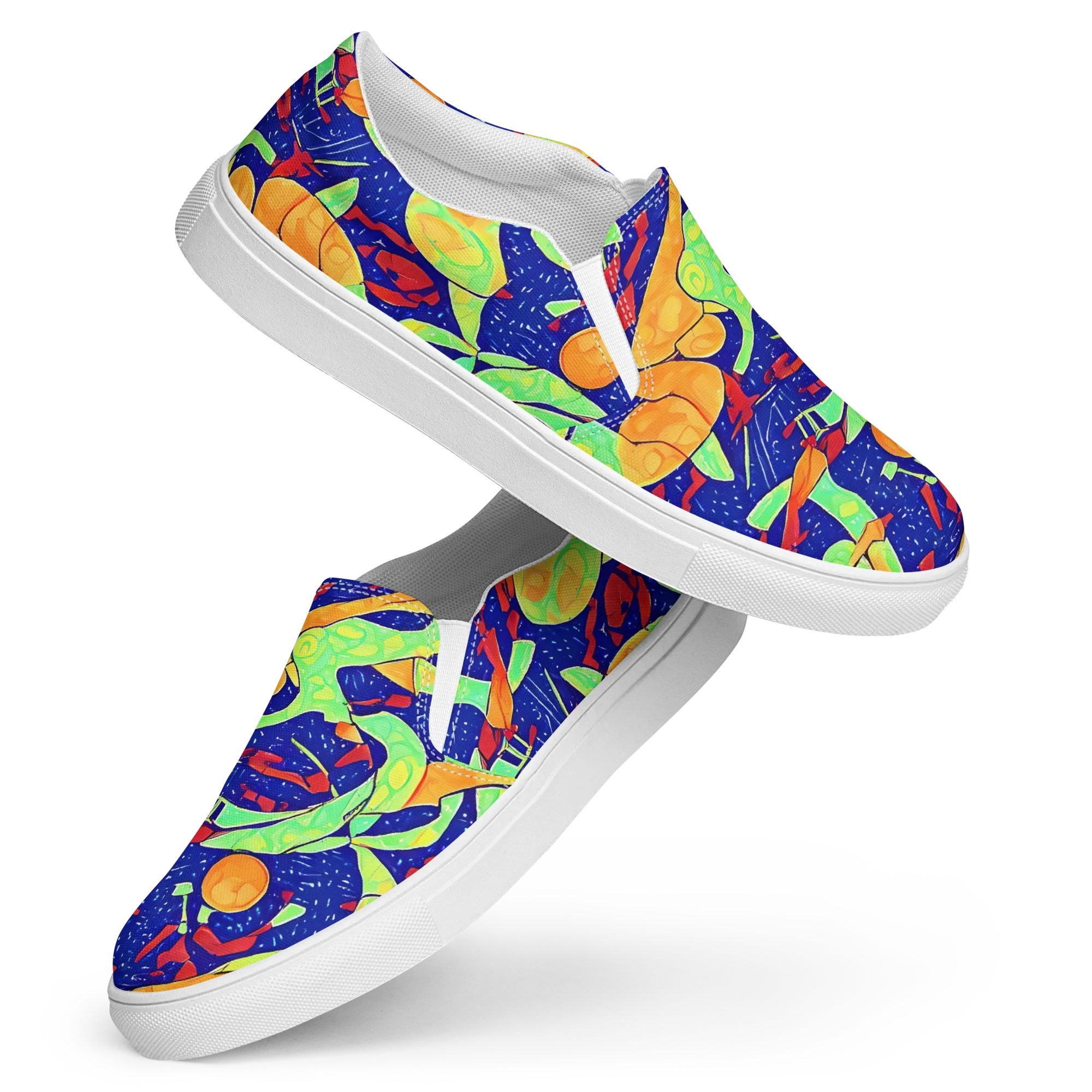 Prism Koi on Women's Slip-On Canvas Shoes — Front