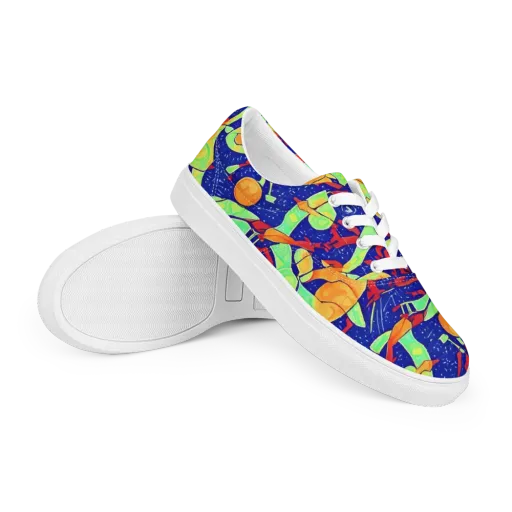 Prism Koi on a Men's Lace-Up Canvas Shoes