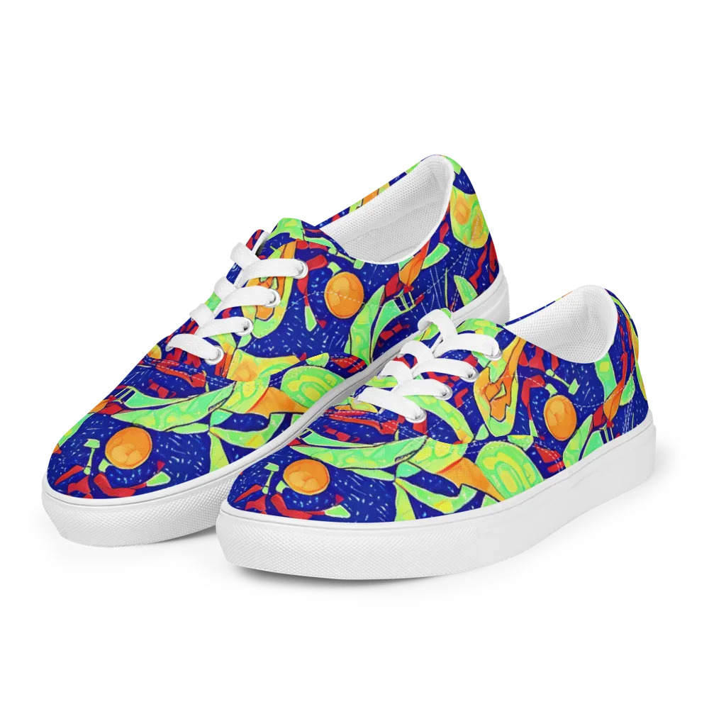 Prism Koi on Men's Lace-Up Canvas Shoes — Left Front