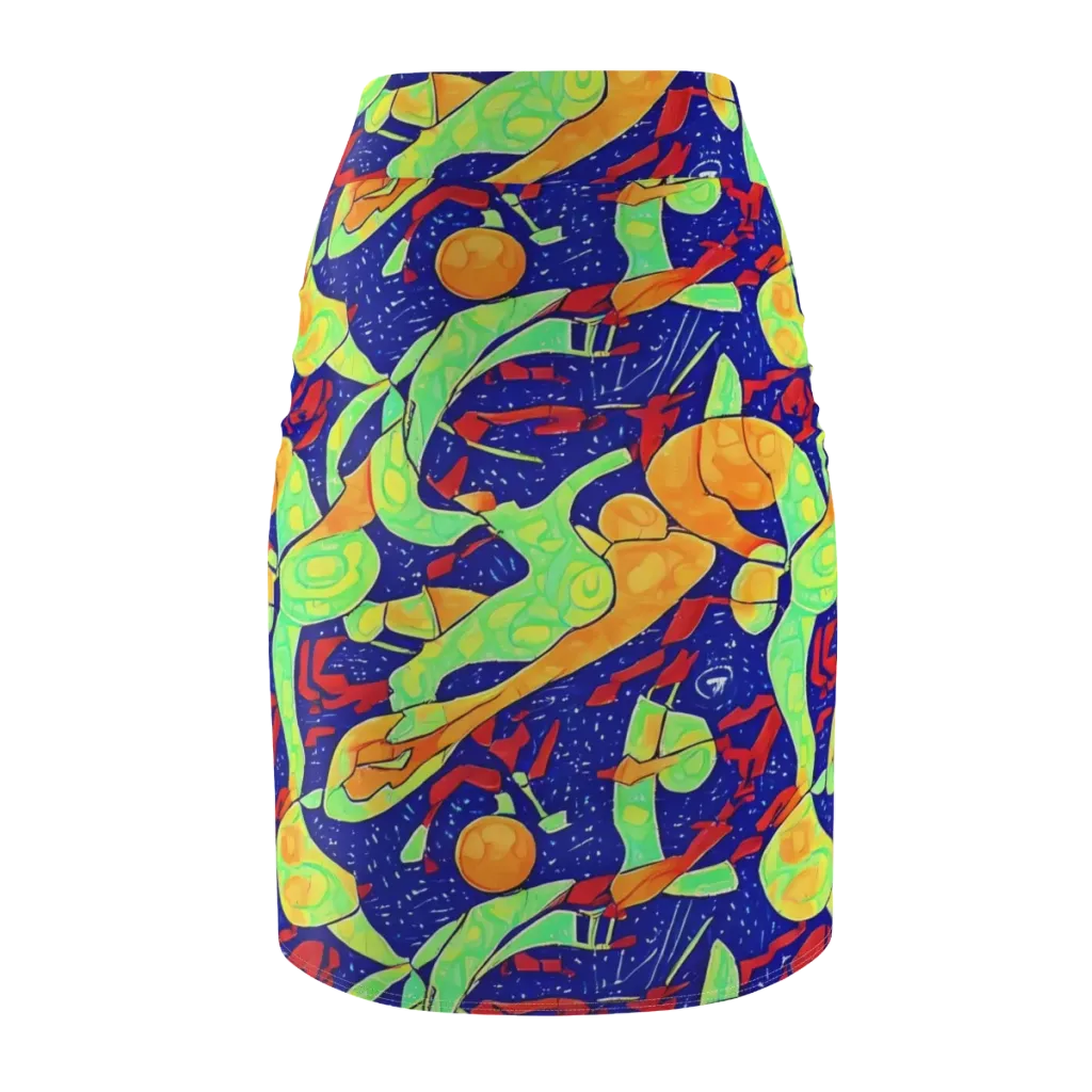 Prism Koi on Pencil Skirt — Back