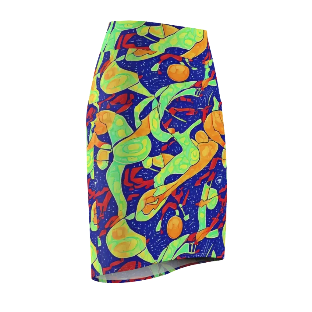 Prism Koi on Pencil Skirt — Front Side