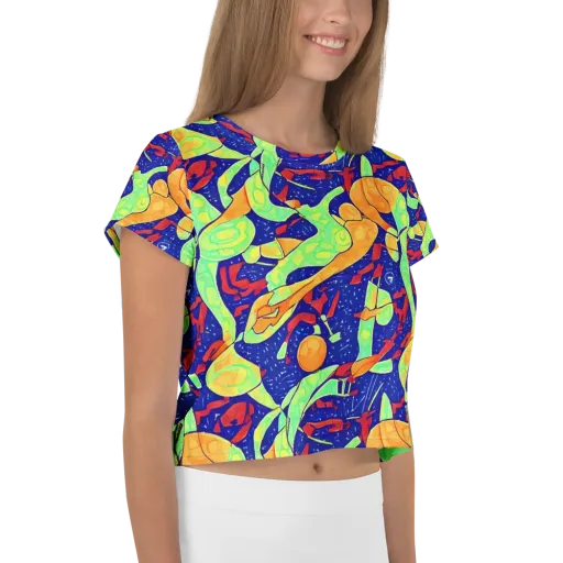 Prism Koi on a Crop Tee