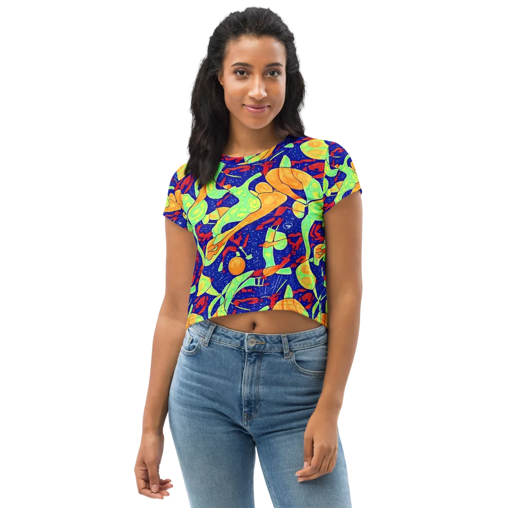 Prism Koi on Crop Tee — Front