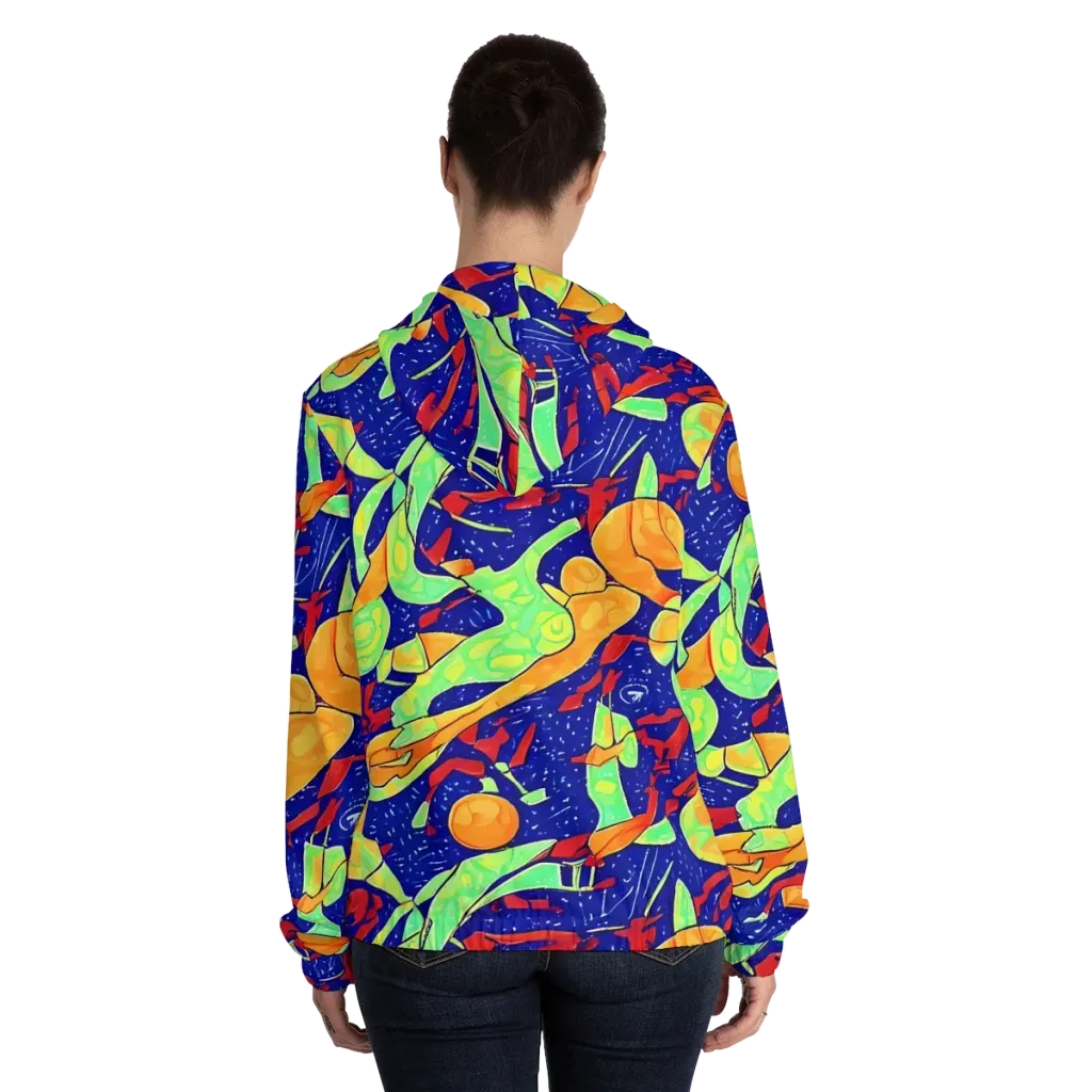 Prism Koi on Women's Full-Zip Hoodie — Back On Person
