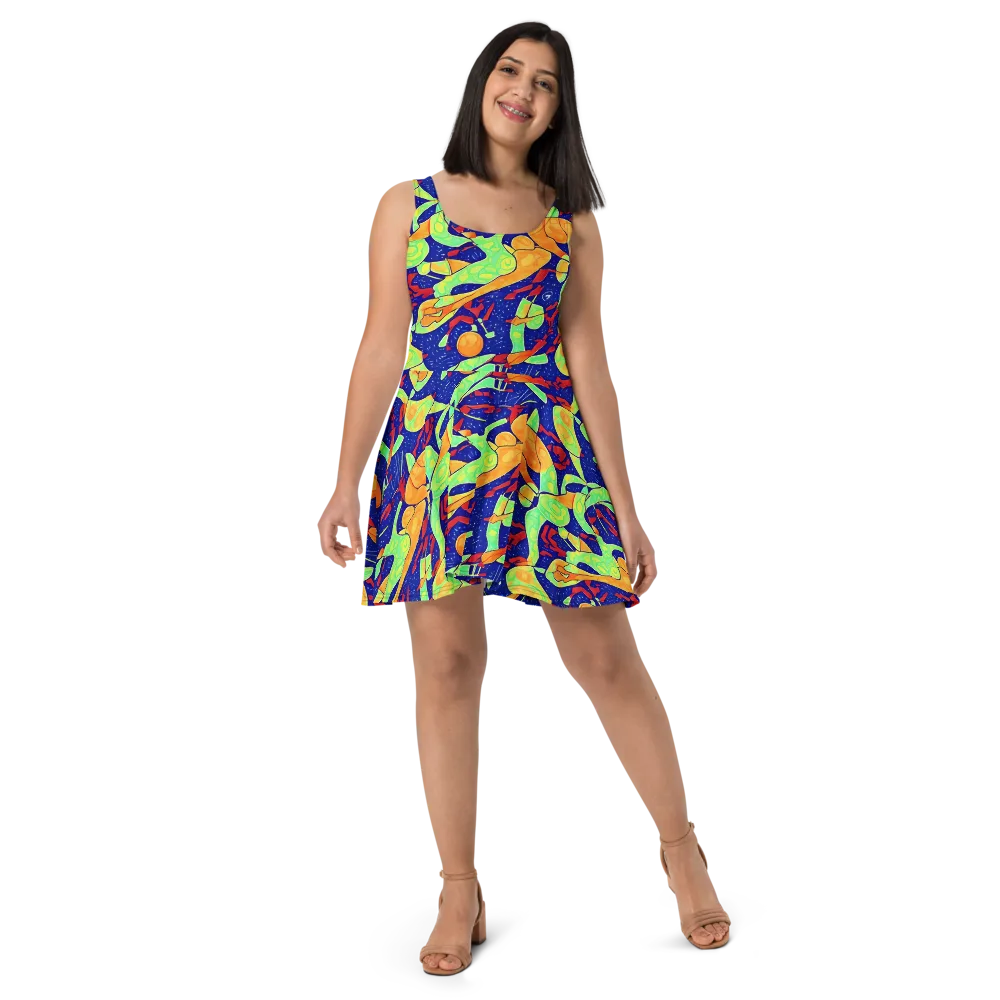 Prism Koi on Skater Dress — Front