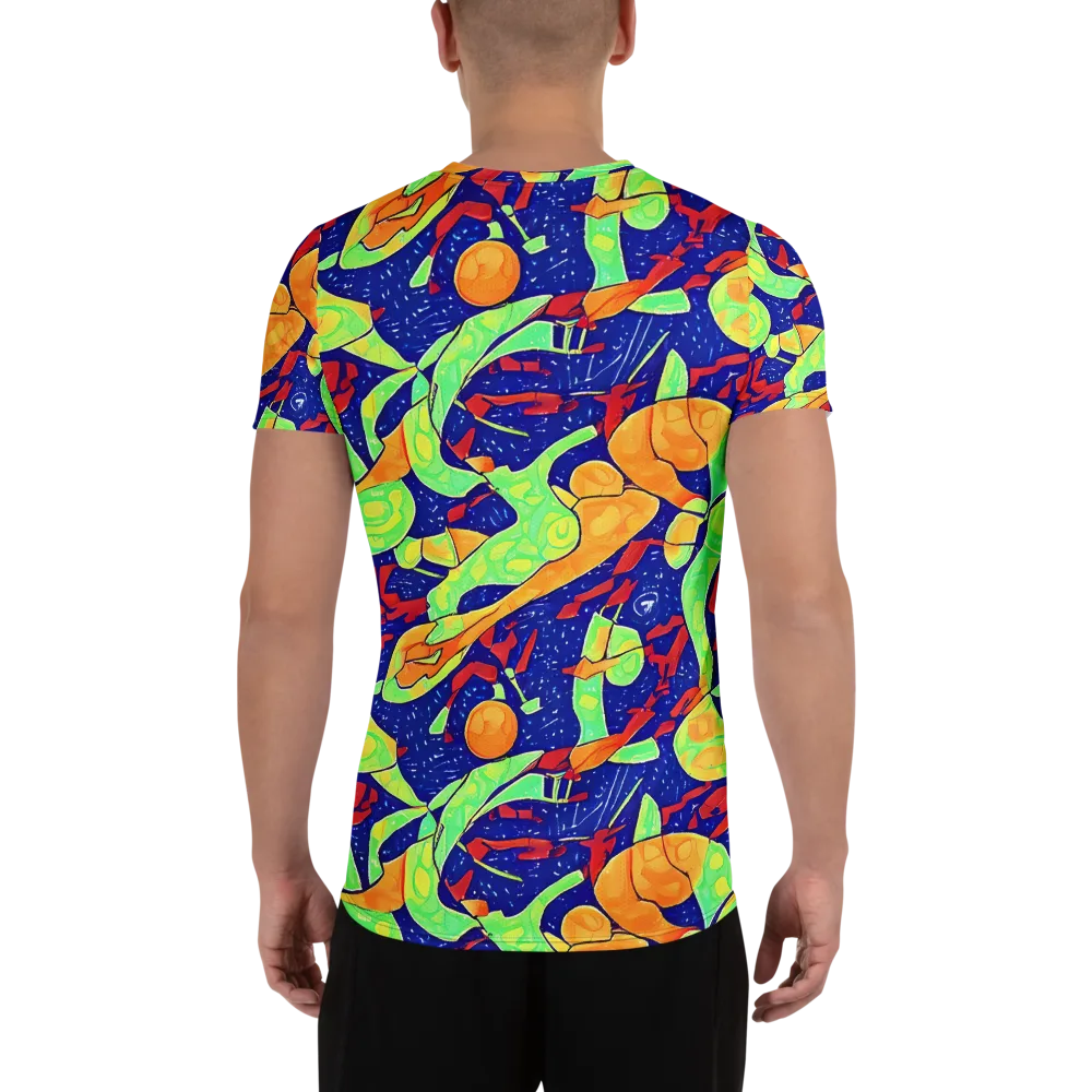 Prism Koi on Men's Athletic T-Shirt — Back