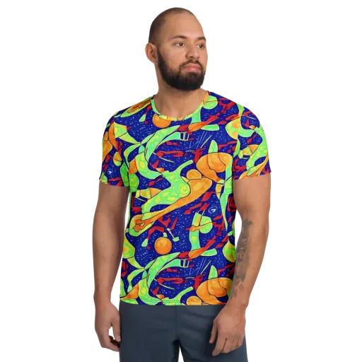 Prism Koi on a Men's Athletic T-Shirt