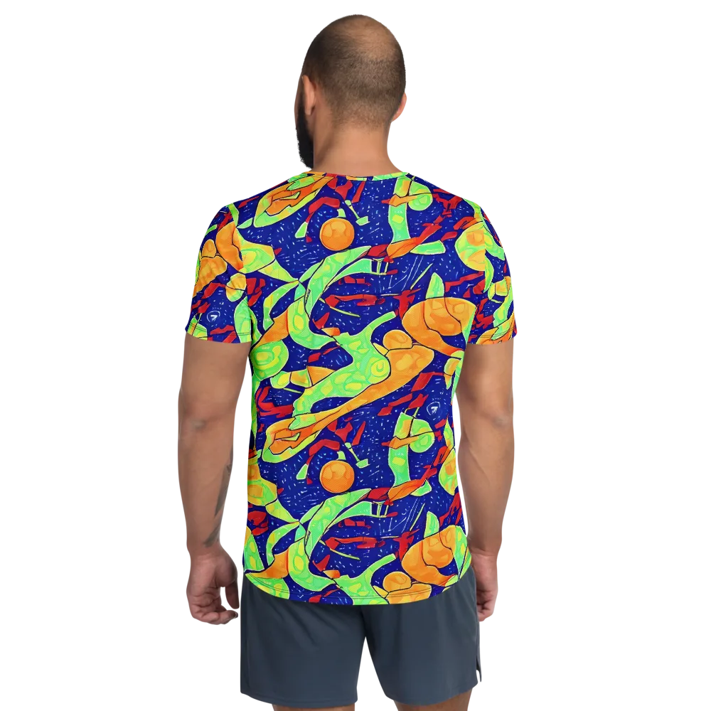 Prism Koi on Men's Athletic T-Shirt — Back