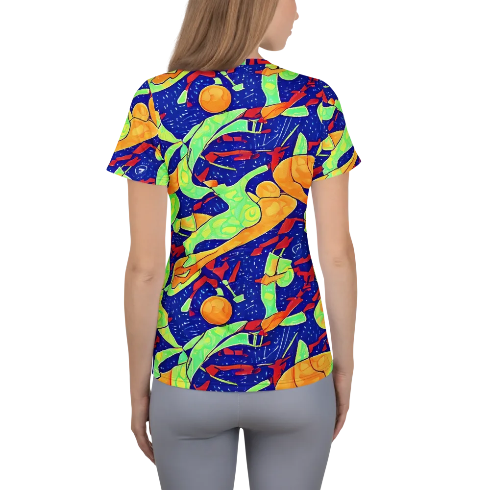Prism Koi on Women's Athletic T-Shirt — Back