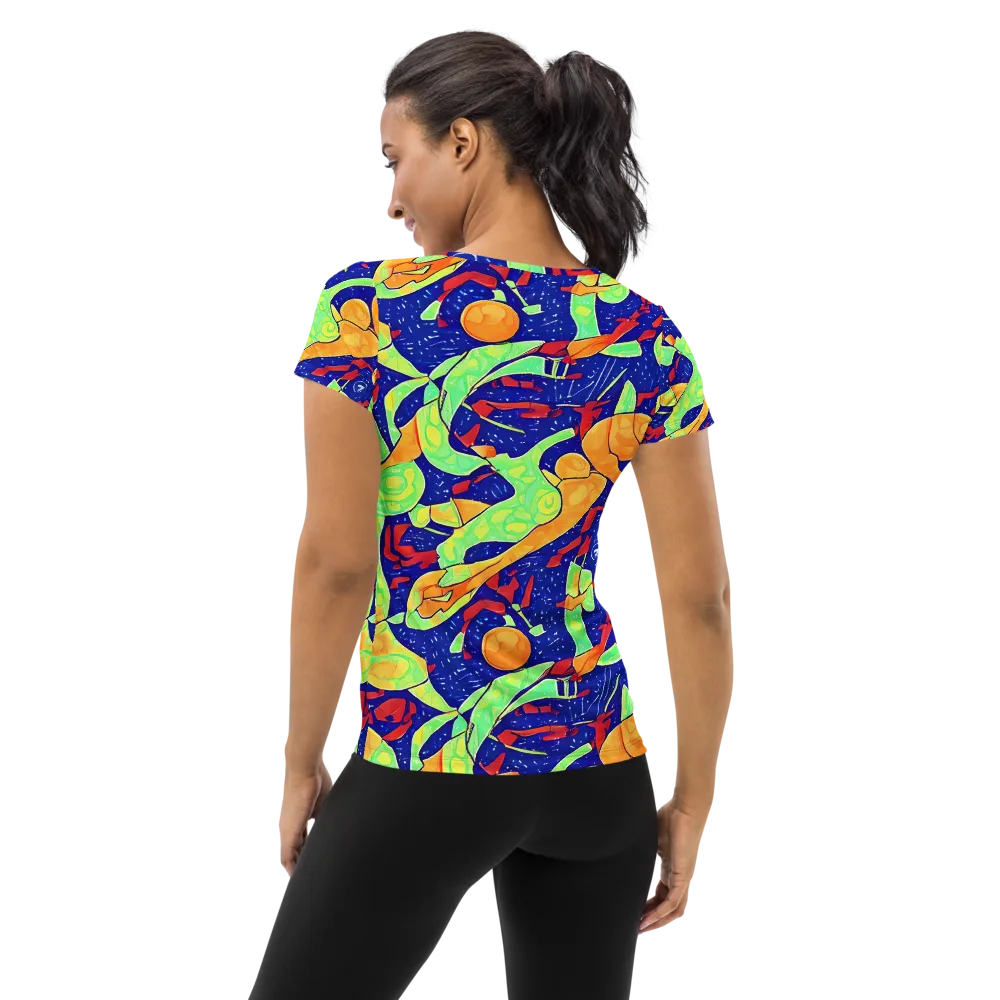 Prism Koi on Women's Athletic T-Shirt — Back