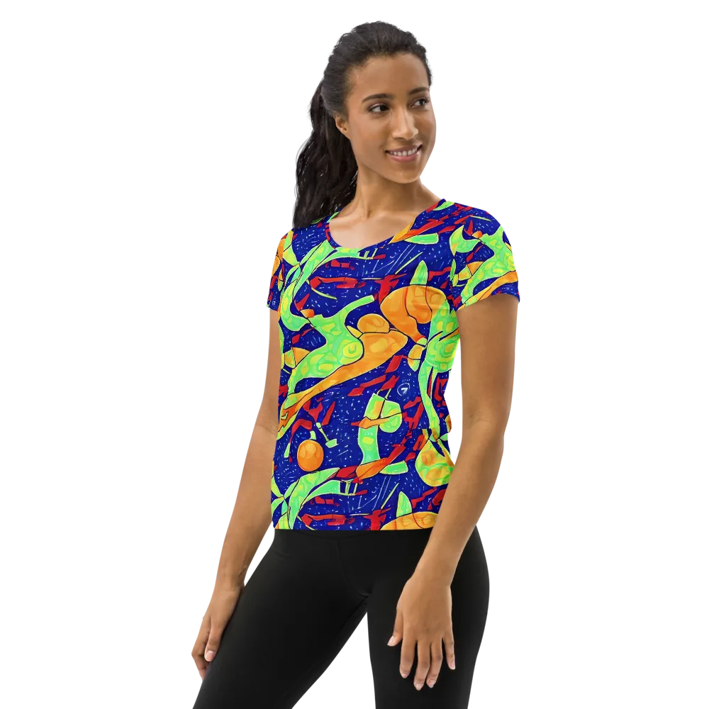 Prism Koi on Women's Athletic T-Shirt — Left