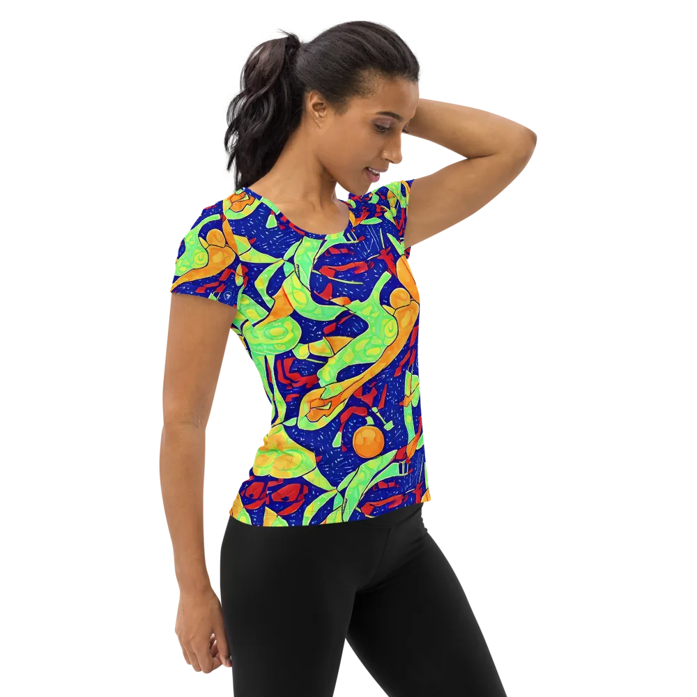 Prism Koi on Women's Athletic T-Shirt — Right