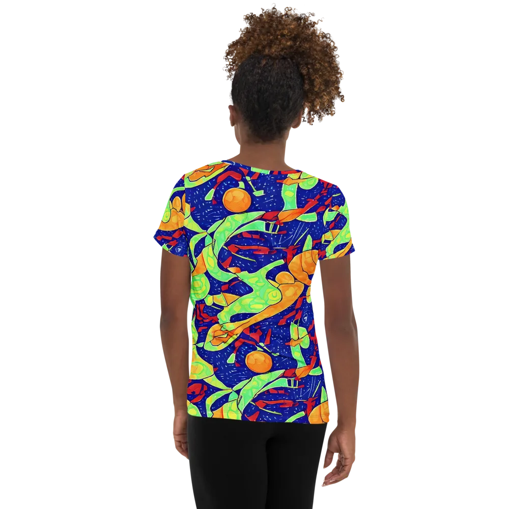 Prism Koi on Women's Athletic T-Shirt — Back
