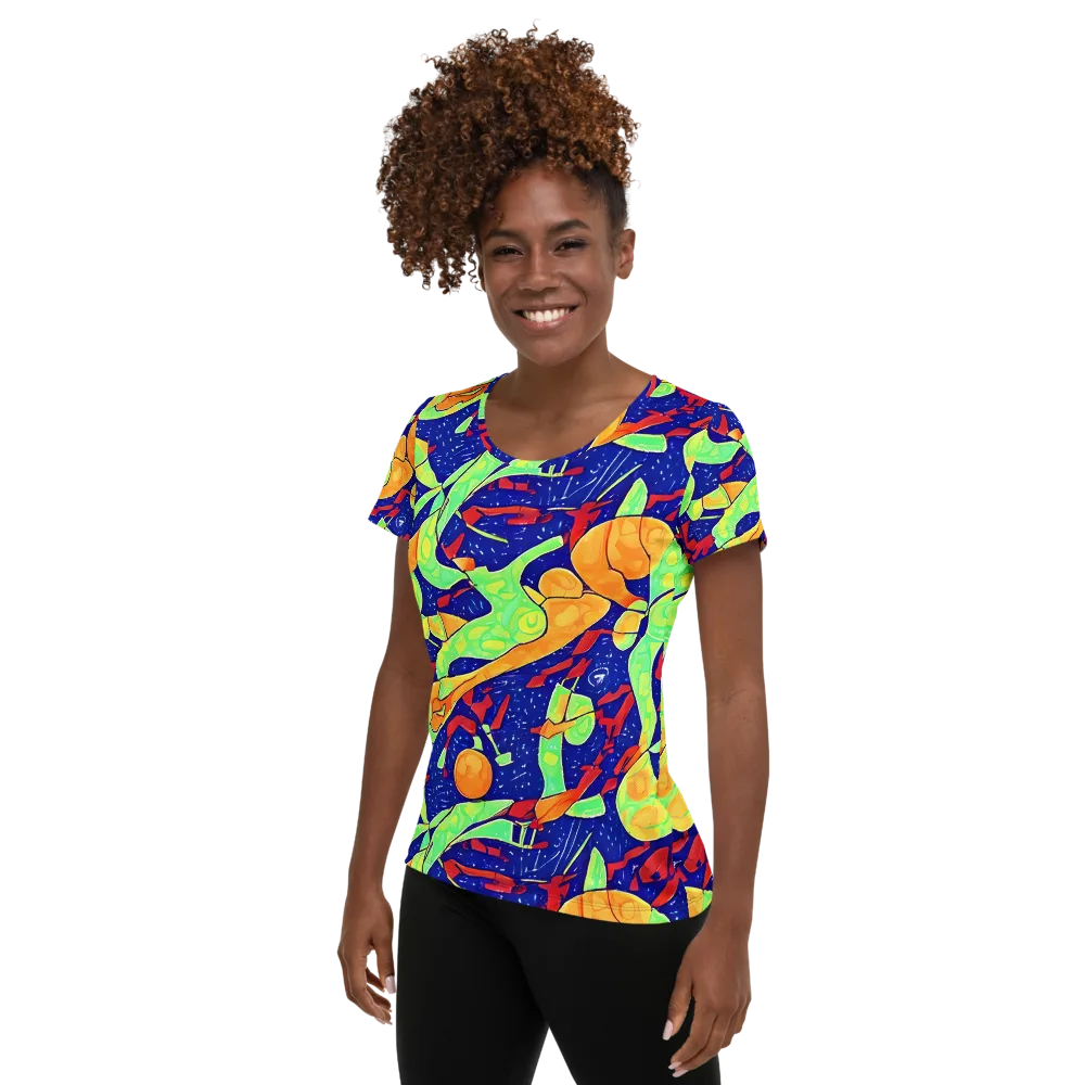 Prism Koi on Women's Athletic T-Shirt — Left