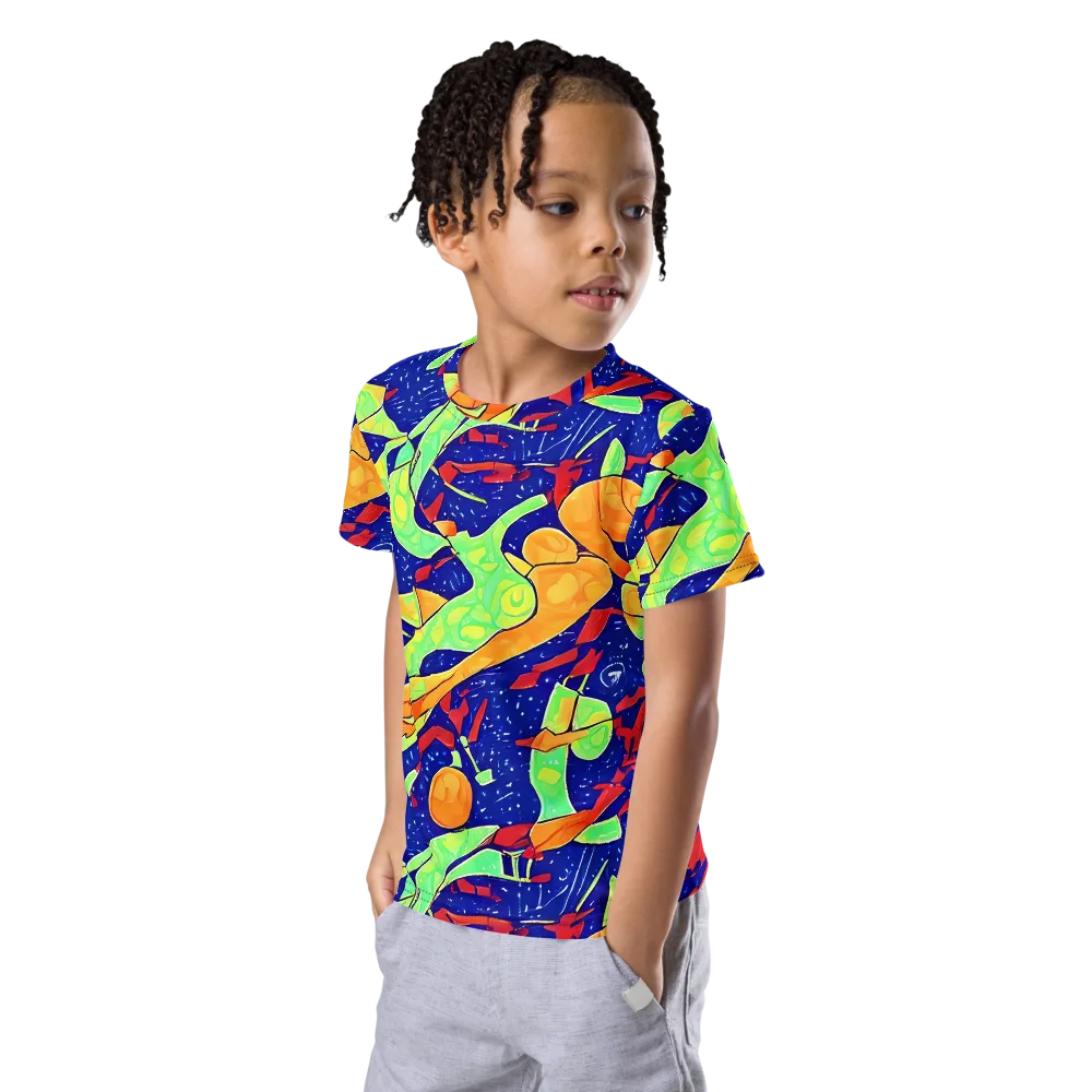 Prism Koi on Kids Crew Neck T-Shirt — Left Front