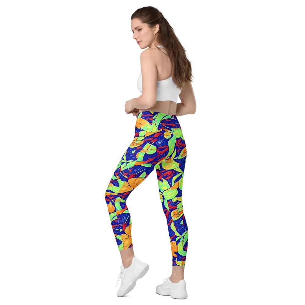 Prism Koi on Leggings with Pockets — Left Back