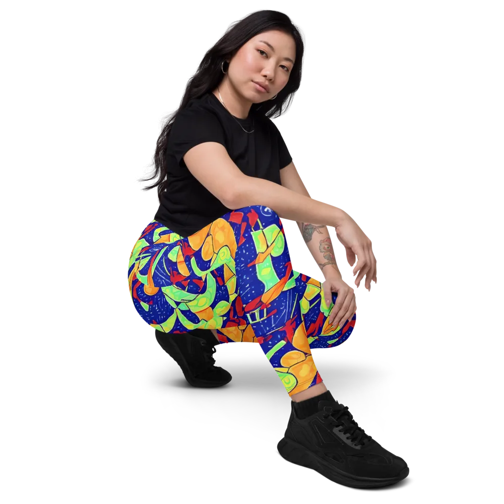 Prism Koi on Leggings with Pockets — Right Front