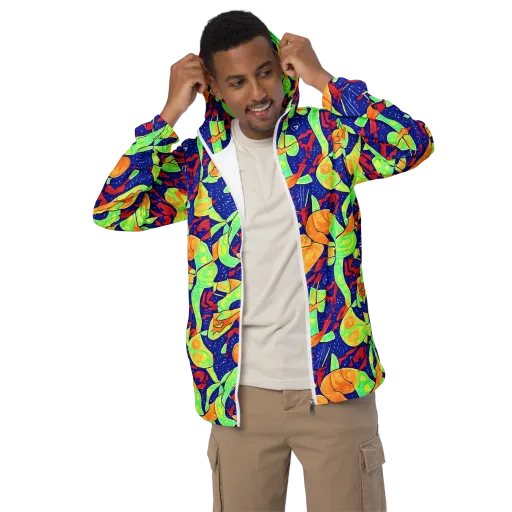 Prism Koi on a Men's Windbreaker