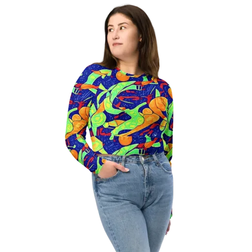Prism Koi on a Long Sleeve Crop Top
