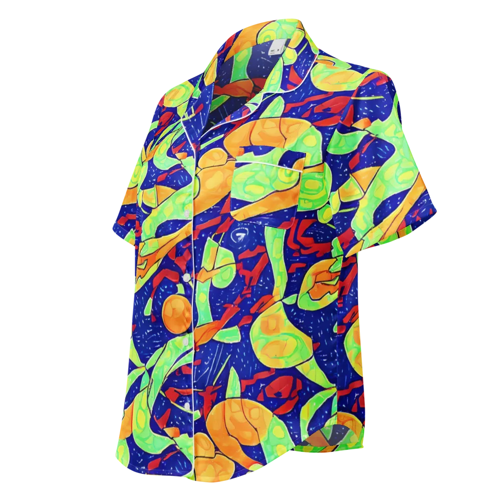 Prism Koi on Women's Short Sleeve Pajama Top — Left Front