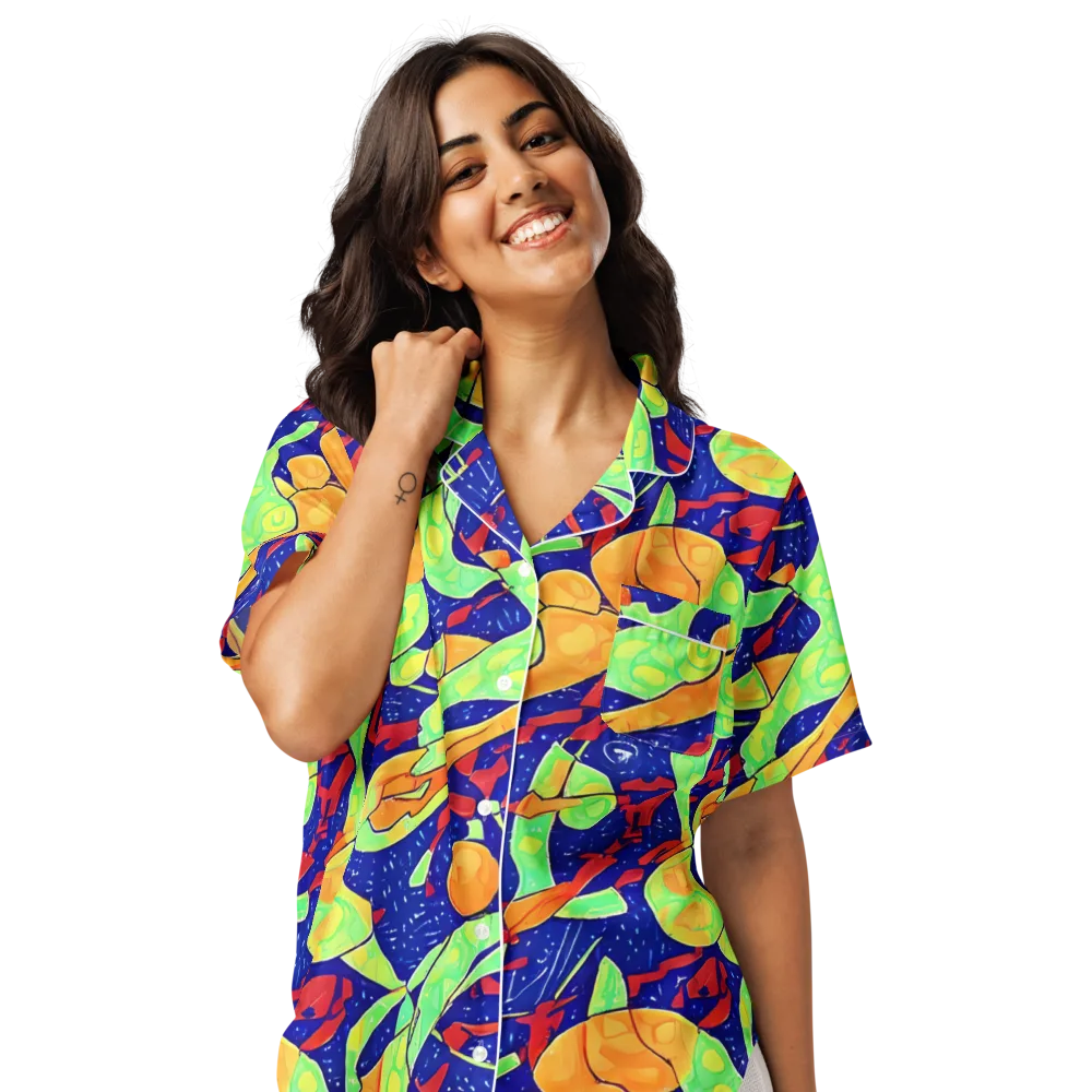 Prism Koi on Women's Short Sleeve Pajama Top — Front