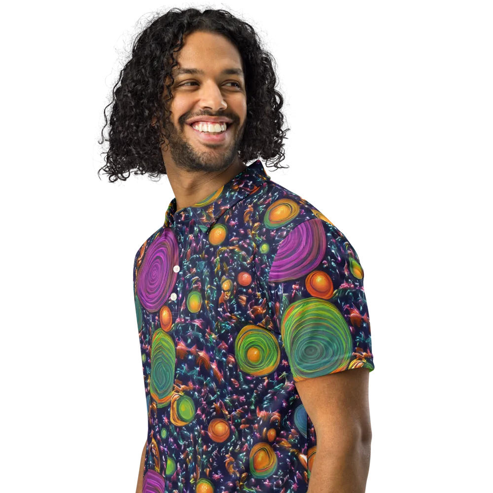 Solar Reverie on Men's Slim Fit Polo Shirt — Left Front