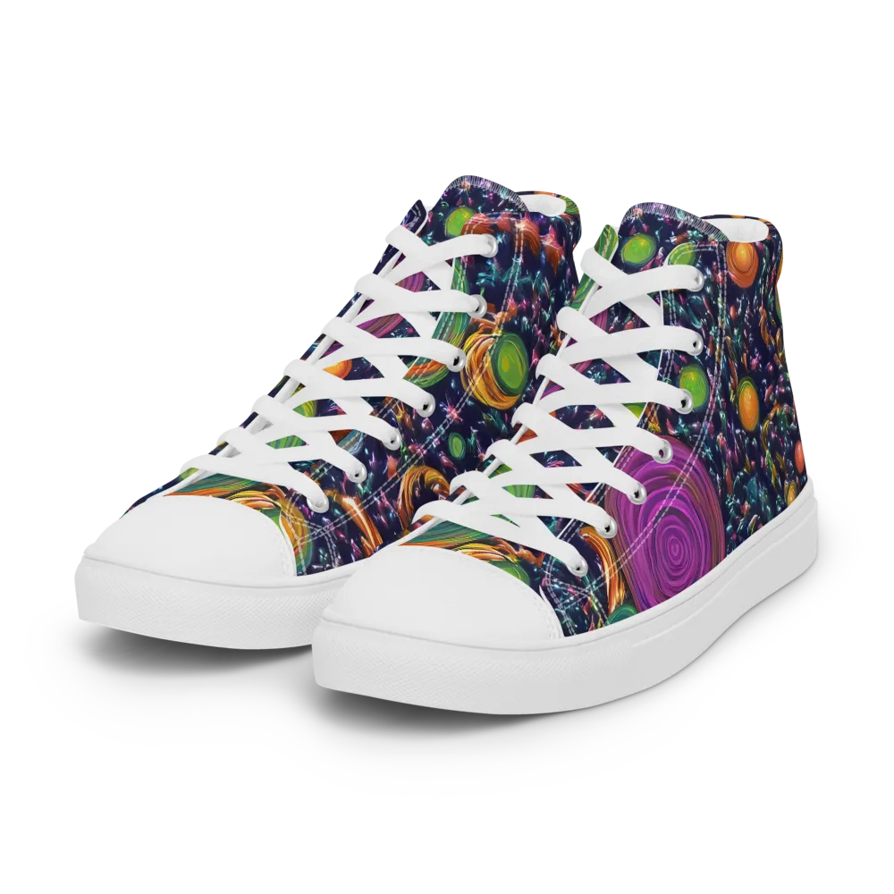 Solar Reverie on Women's High Top Canvas Shoes — Left Front