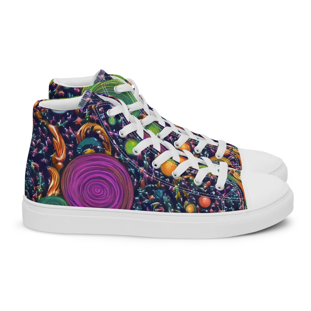 Solar Reverie on Women's High Top Canvas Shoes — Right