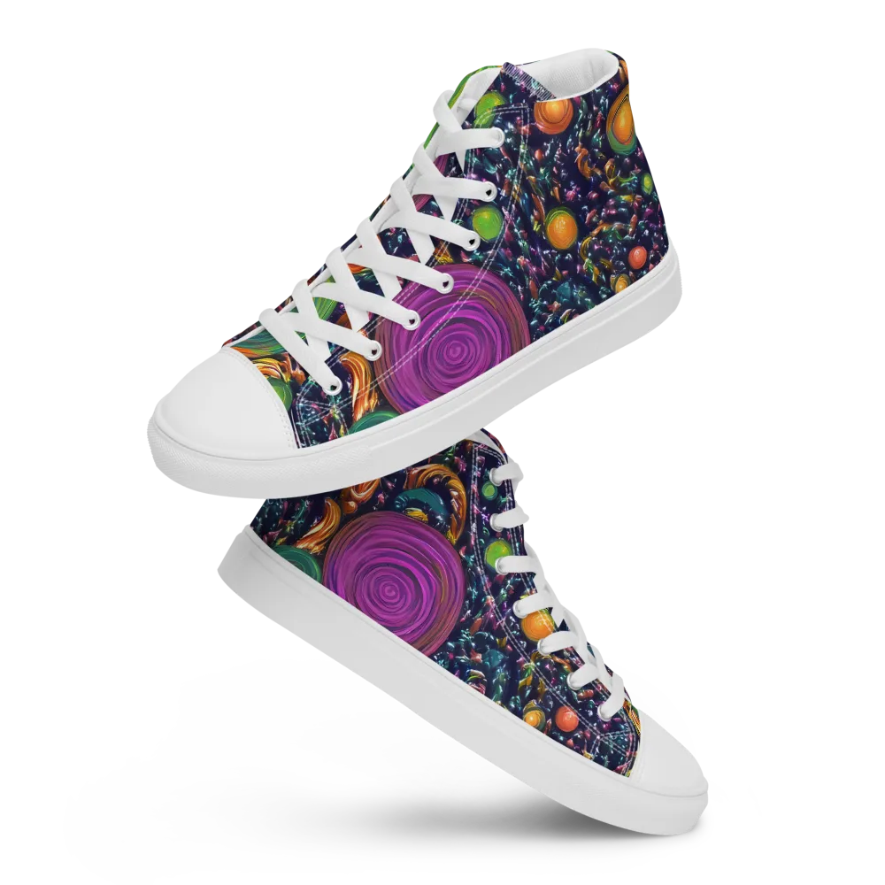 Solar Reverie on Women's High Top Canvas Shoes — Front