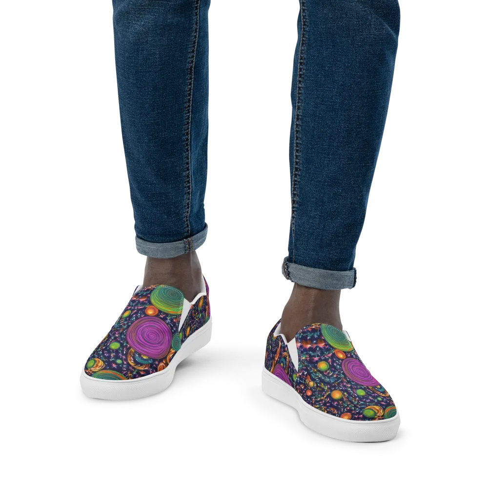 Solar Reverie on Men's Slip-On Canvas Shoes — Front